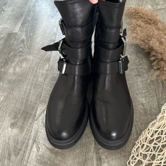 **SOLD** Emanuele Crasto Italian Triple Buckle Moto Boots Black Sz 7 **SOLD** - Picture 3 of 6